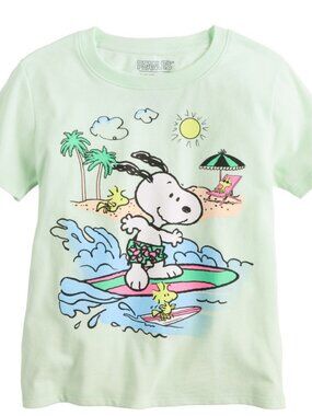 Peanuts Snoopy Girls Surfing Graphic Tee Size 8 New with Tags
